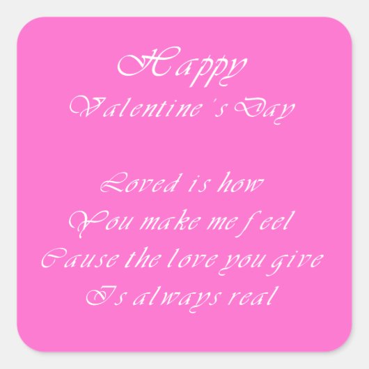 je liefde is echte Valentijnsdag Vierkante Sticker (Voorkant)