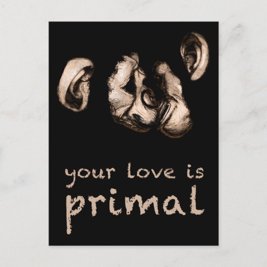 je liefde is oer : zoende chimps briefkaart (Voorkant)