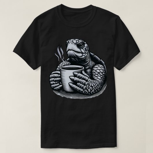 Je liefde voor zowel schildpadden als koffie hierm t-shirt (Design voorkant)