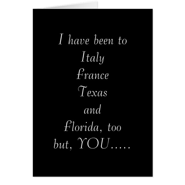 "JE LIEFT HEEFT ME OVER DE WERELD GENOMEN" (Voorkant)