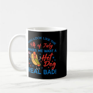 Je Lijkt Als 4 Juli Hotdog Patriottische Mannen Vr Koffiemok