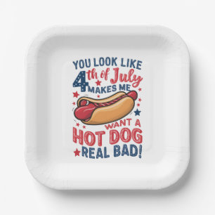 Je Lijkt Op 4 Juli Maakt Me Eten Wil Een Hotdog Papieren Bordje