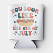 Je Lijkt Op De 4 Juli Hot Dog Patriottisch Blikjeskoeler (Voorkant)