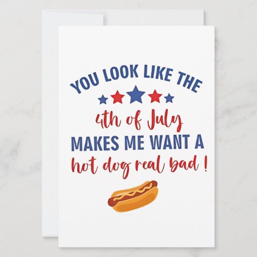 Je Lijkt Op De 4e Juli Maakt Me Kaart (Voorkant)