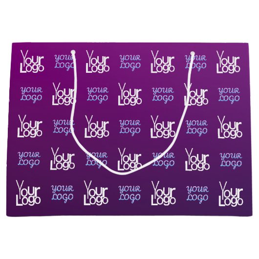 Je logo | 2 geüploade afbeeldingen of bedrijfslogo groot cadeauzakje (Voorkant)