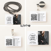 Je Logo & Afbeelding Minimalistische Moderne QR Co Badge