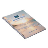 Je Logo, bedrijfsnaam, Beach Sunset Notitieboek (Rechterzijde)