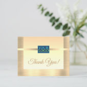 Je Logo, bedrijfsnaam, bericht, Gold bedankt Briefkaart (Staand voorkant)