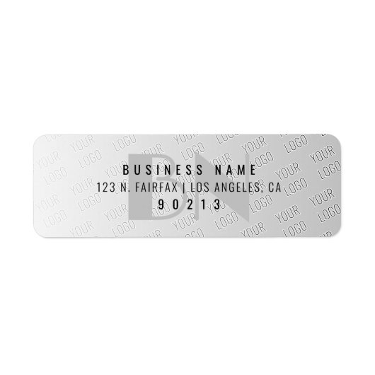 Je Logo betegeld | Teruggaveadres grijs verloop Etiket (Voorkant)