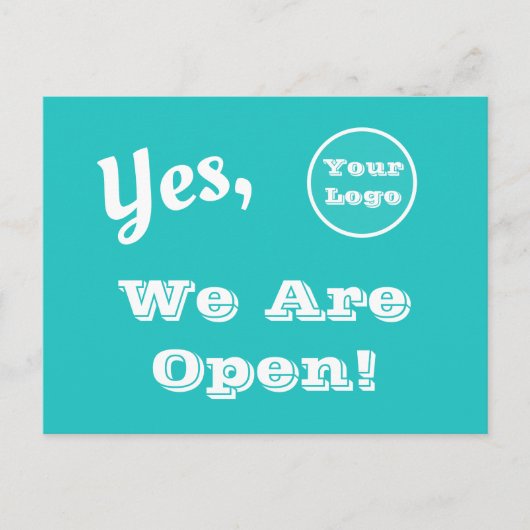 Je Logo Direct Mail We zijn open Adverteren Briefkaart (Voorkant)