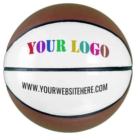 Je Logo en Aangepaste Tekst Merk Basketbal (Voorkant)