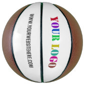 Je Logo en Aangepaste Tekst Merk Basketbal (Verticaal)