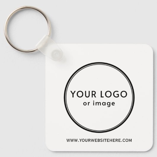 Je logo en aangepaste tekst sleutelhanger (Voorkant)