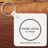 Je logo en aangepaste tekst sleutelhanger (Voorkant)