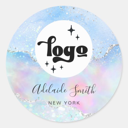 je logo faux glitter ronde sticker (Voorkant)
