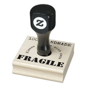 Je Logo Fragile verzendrubberen stempel + inktpad