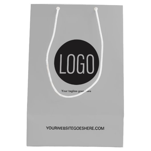 Je logo gaat hier naar aangepaste business Mod gri Medium Cadeauzakje (Achterkant)