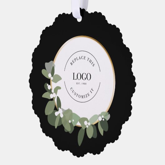 Je logo gaat hier naar Vakantiedagen Modern Wreate Ornament Kaart (Links)