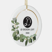 Je logo gaat hier voor kerst. keramisch ornament (Rechts)