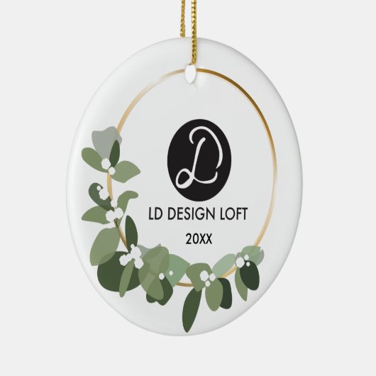 Je logo gaat hier voor kerst. keramisch ornament (Rechts)