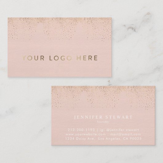 Je Logo goudbruine vetrijke eenvoudige moderne emi Visitekaartje (Voorkant / Achterkant)