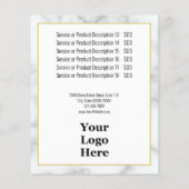 Je Logo hier prijslijst Flyer (Achterkant)