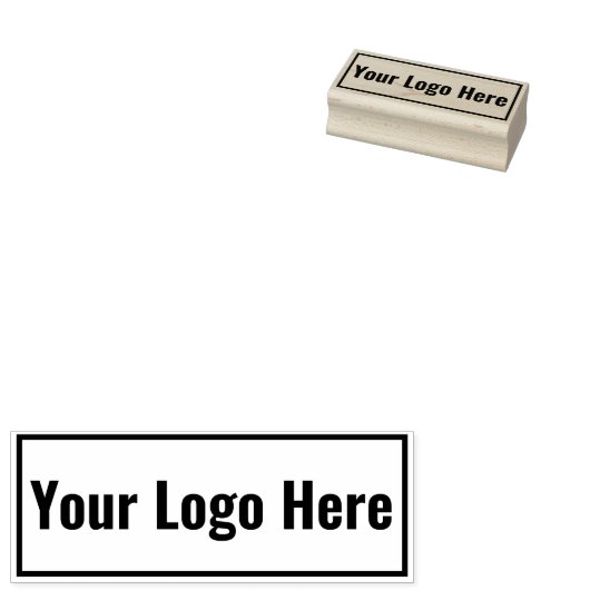 Je Logo hier Rechthoekrubberen stempel (Gestempeld)