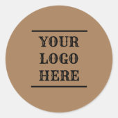 Je Logo hier ticker Ronde Sticker (Voorkant)