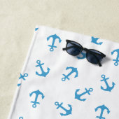Je logo hier verankert de nautische moderne zomer strandlaken (In situ)