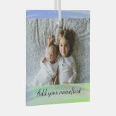 Je logo hier waterverf sociale media glas ornament (Voorkant Rechts)