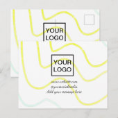 Je logo hier wit eenvoudig minimaal gele lijnen c briefkaart (Voorkant / Achterkant)