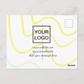 Je logo hier wit eenvoudig minimaal gele lijnen c briefkaart (Achterkant)