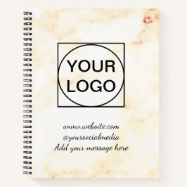 Je logo hier wit eenvoudig minimaal ROZE MARMER No Notitieboek