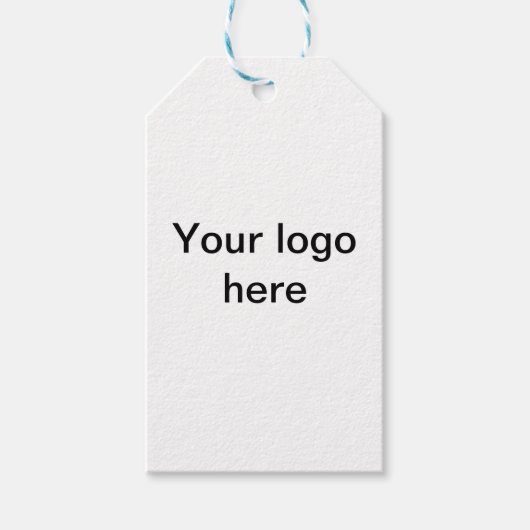 Je logo hier witte, eenvoudige labels met minimale cadeaulabel (Voorkant)