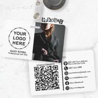 Je Logo & Imago Minimalistische Moderne QR Code Badge