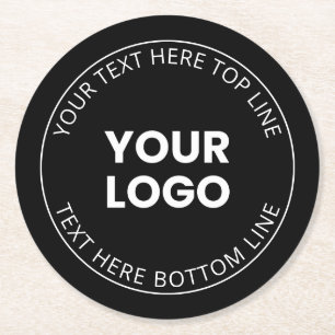 Je logo in minimalistische stijl ronde kartonnen onderzetter