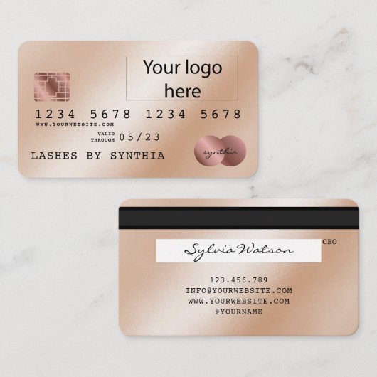 Je Logo-Kaart toevoegen Visitekaartje (Voorkant / Achterkant)