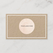 Je Logo Kraft White Border Custom Visitekaartje (Voorkant)