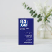 Je Logo - marineblauw Visitekaartje (Staand voorkant)