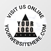 Je Logo marmer Round Jouw tekst Aangepaste winkel Raamsticker (Vel)