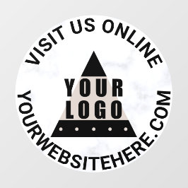 Je Logo marmer Round Jouw tekst Aangepaste winkel Raamsticker