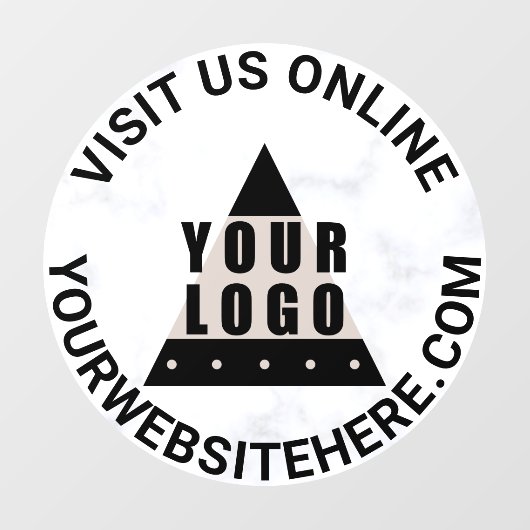 Je Logo marmer Round Jouw tekst Aangepaste winkel Raamsticker (Vel)