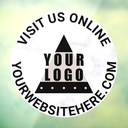Je Logo marmer Round Jouw tekst Aangepaste winkel Raamsticker (Vel 3)