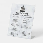 Je Logo marmerprijslijst 2 Kolom Groot Reclamebord Met Voetstuk (Voorkant)