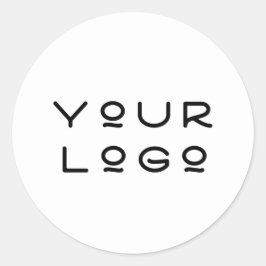 Je Logo Modern Metallic Minimalism Online White Ronde Sticker
