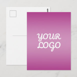 Je Logo & Modern Sober Ombre   Paars Briefkaart