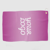 Je Logo & Modern Sober Ombre | Paars Golfhanddoek (Horizontaal)