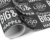 Je Logo Motivatie droom Groot zwart bedrijf Cadeaupapier (Rol Hoek)