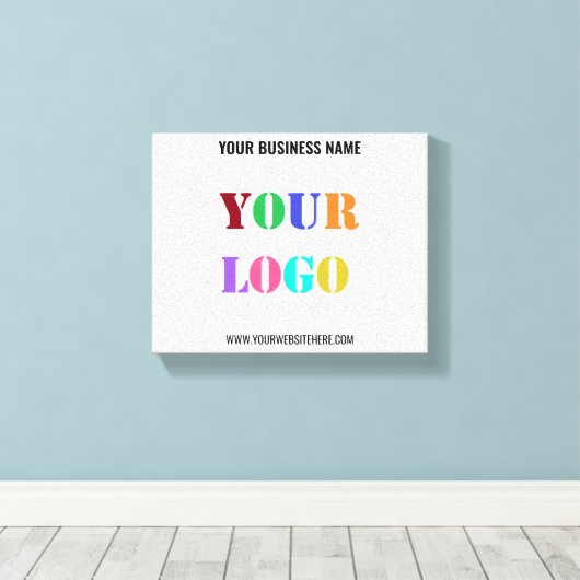 Je Logo Naam Website Promotioncanvas afdrukken (Insitu (Houten vloer))