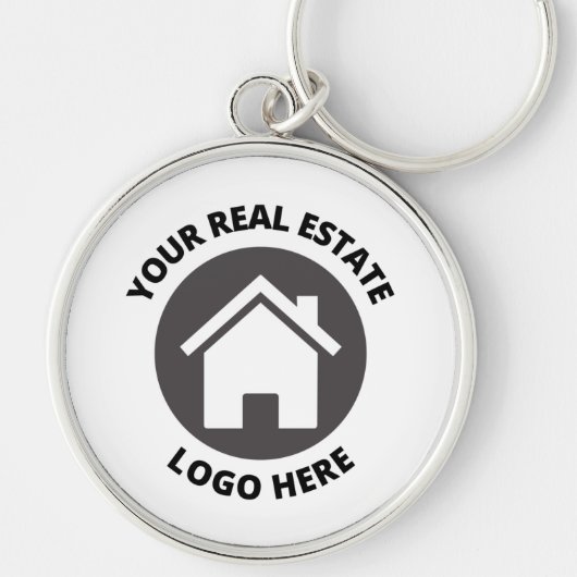 Je Logo onroerend goed hier Sleutelhanger (Voorkant)